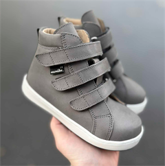 Aurelka velcrosko, grå (bred) - sko med ekstra støtte