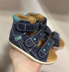 Aurelka høj sandal, jeans/turkis - sandal med ekstra støtte