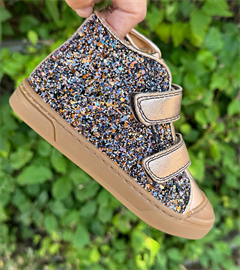 BabyBotte Arnica velcro sneakers, rosa guld/glimmer
