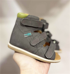 Aurelka høj sandal, grå/lime - sandal med ekstra støtte