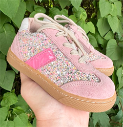 BabyBotte Autop sneakers med snørebånd og lynlås, rosa