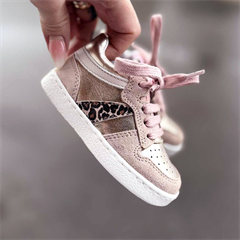 BabyBotte Amsterdam snøresko m/lynlås, nude/leo/guld