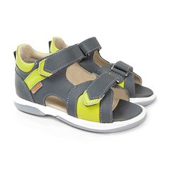 Memo Kris sandal, grå/grøn - sandal med ekstra støtte