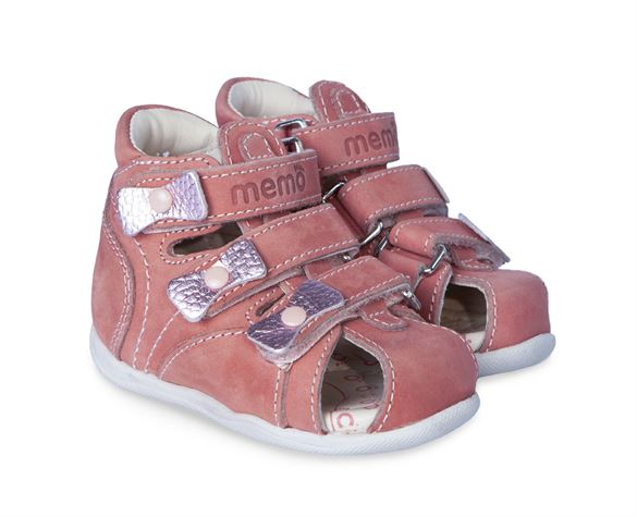 Memo Bambi sandal, pudder pink - pigesandal med ekstra støtte