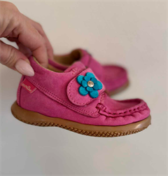 Aurelka Mokkasiner m/velcro, pink - sko med ekstra støtte