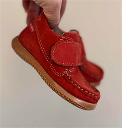 Aurelka Mokkasiner m/velcro, rød - sko med ekstra støtte