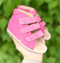 Aurelka sandal, pink m/blomster - sandal med ekstra støtte